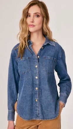 J SOCIETY 7005 L/S Dark Denim Big Shirt, Size/Color: SM/JEAN