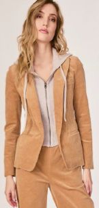 J SOCIETY 6860C Corduroy Blazer w/Detachable Cashmere Dickey