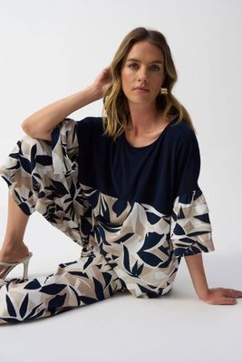 Joseph 251073 Silky Knit Tropical Print Boxy Top