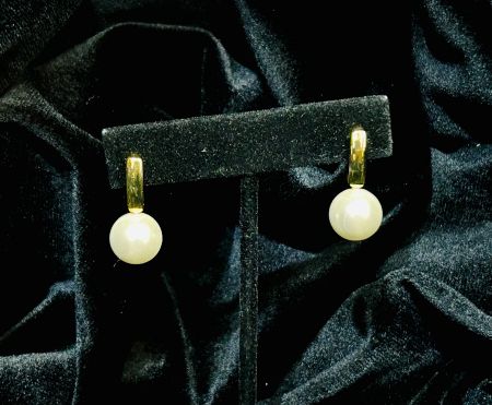 Tonobi Ear2413 Gold Vermeil French Hook Pearl Earrings