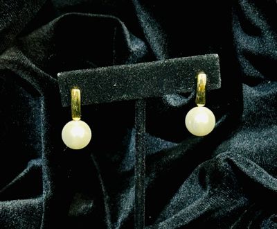 Tonobi Ear2413 Gold Vermeil French Hook Pearl Earrings