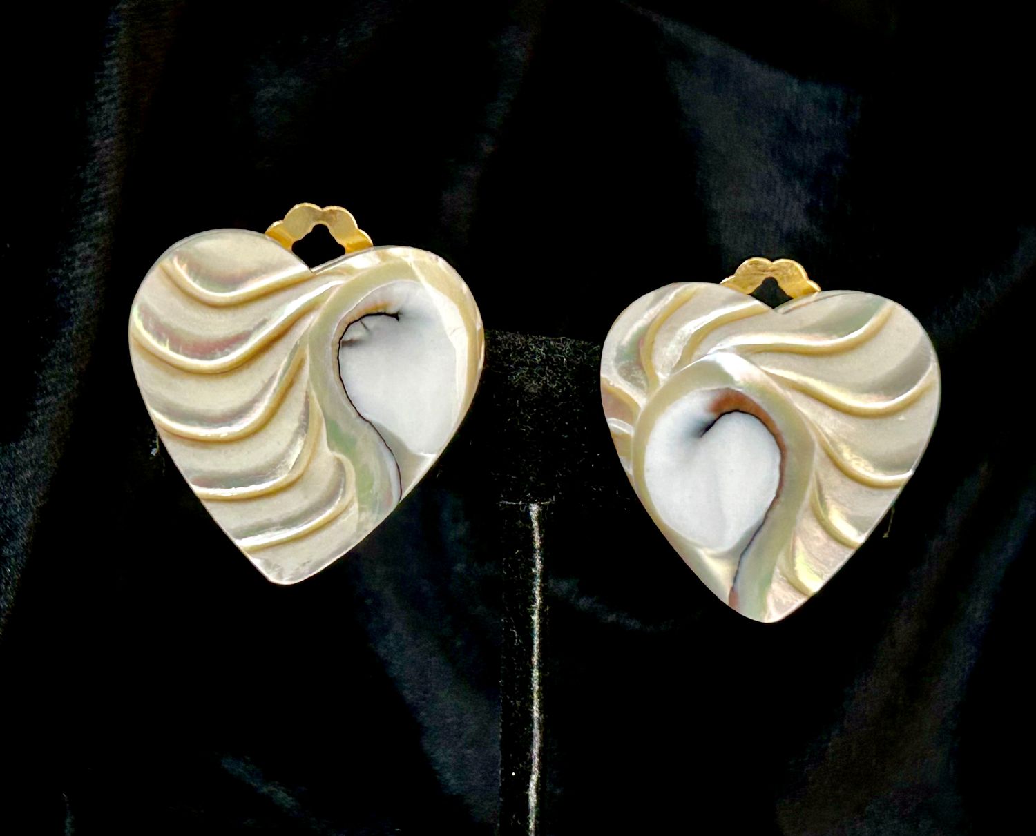 Tonobi Ear2431 Nautilus Shell Heart Gold Vermeil Clip Earrings