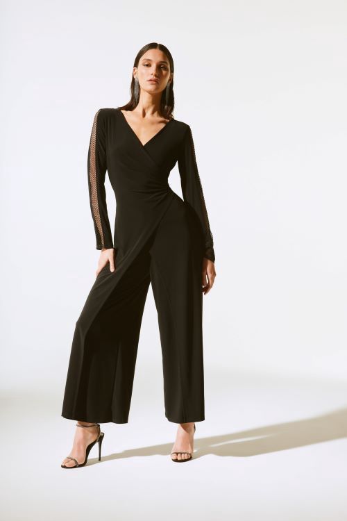 Joseph 243722 Silky Knit Culotte Jumpsuit, Size/Color: 10/BLACK