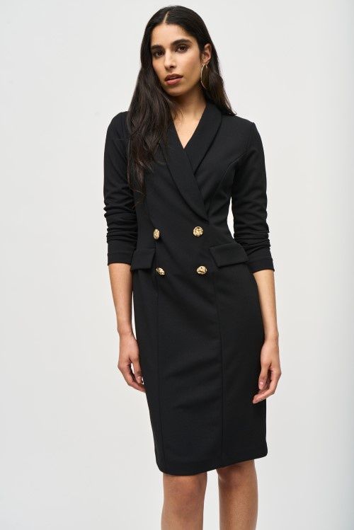 Joseph 243146 Scuba Crepe Blazer Dress, Size/Color: 14/BLACK