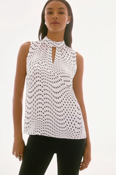 Joseph 251749 Satin Dot Print Sleeveless Top, Size: 6
