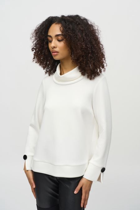 Joseph 244129 Scuba Jersey Boxy Top, COLOR: OFF-WHITE, Size: 6