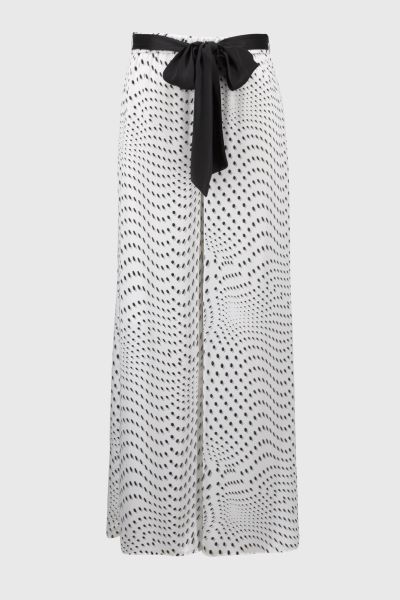 Joseph 251747 Satin Dot Print Belted Wide Leg Pants, Size: 6