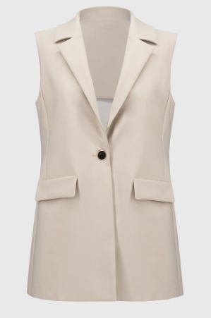 Joseph 251264 Lux Twill Fitted Sleeveless Vest, COLOR: PARCHMENT, Size: 8