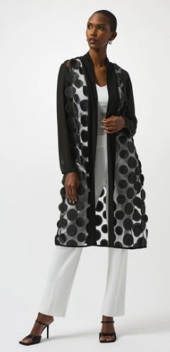 Joseph 251209 3D Dot and Mesh Cover-Up, COLOR: BLACK, Size: 8