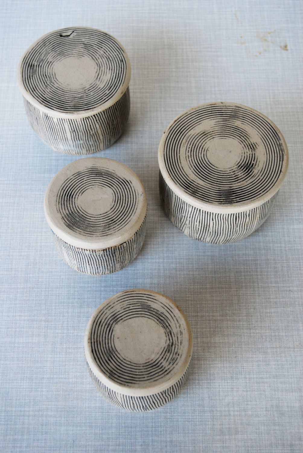 Striped Butter Canister small