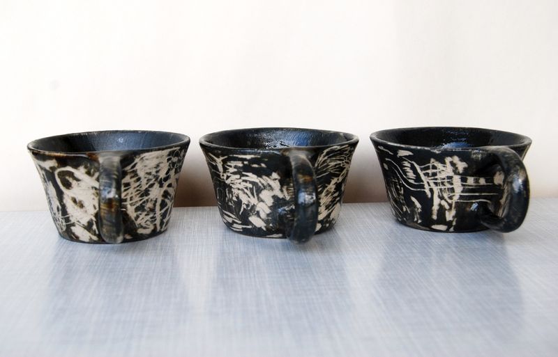 Set of Mugs with tracks