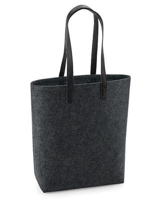 Shopper met leder handvat