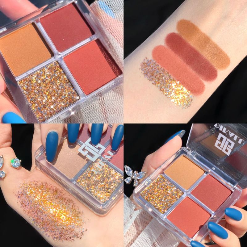 Pumpkin Carriage Four-color Eyeshadow Plate Student Makeup