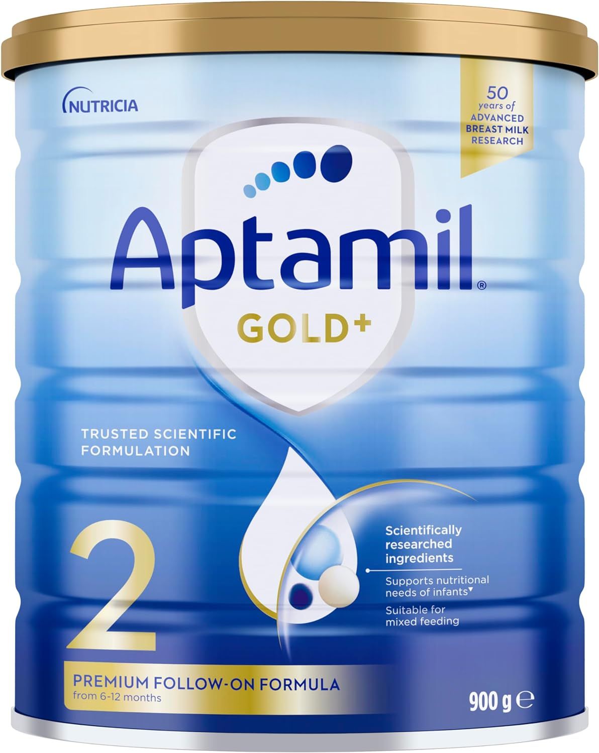 Aptamil Gold+ 2 Baby Follow-on Formula From 6 To 12 Months (900g)
