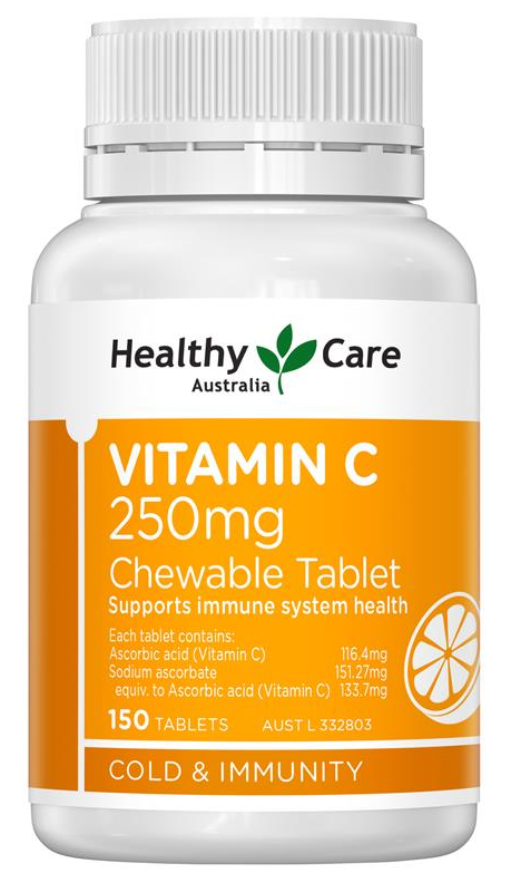 Healthy Care Vitamin C 250mg Chewable (150 Tablets) (Exp: 10/2025)