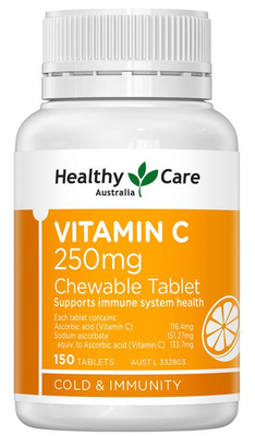 Healthy Care Vitamin C 250mg Chewable (150 Tablets) (Exp: 10/2025)