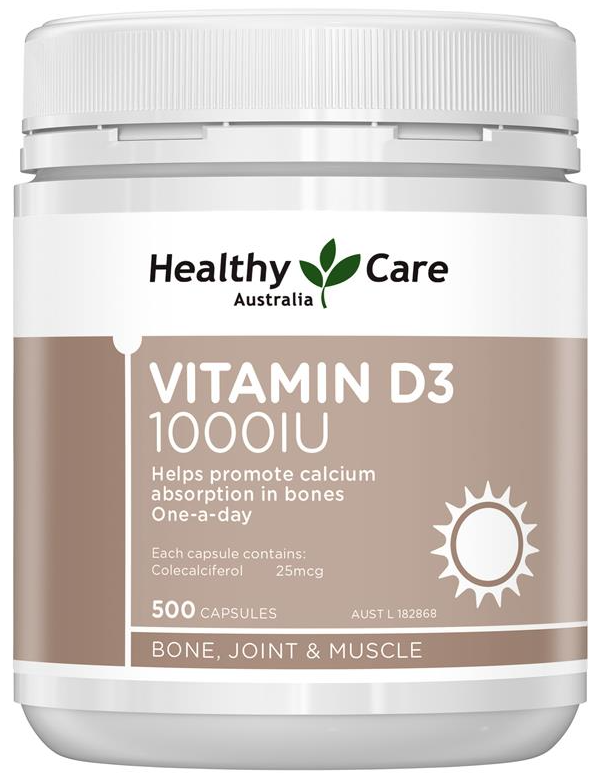 Healthy Care Vitamin D3 1000IU 500 Caps