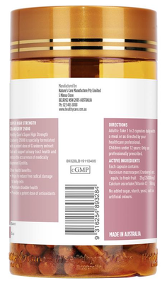 Healthy Care Super High Strength Cranberry 25000 (90 Capsules)