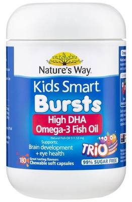 Nature&#39;s Way Kids Smart BURSTS Omega3+DHA+Fish Oil 180 Caps