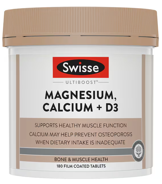 Swisse Ultiboost Magnesium Calcium + D3 (180 Tablets)