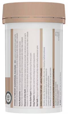 Swisse Ultiboost Magnesium Calcium + D3 (120 Tablets)
