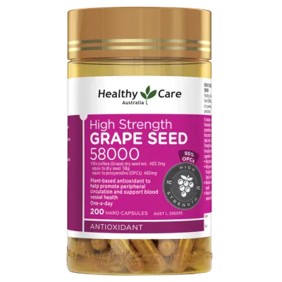 Healthy Care Grape Seed 58000mg (200 Capsules) (Exp: 08/2028)
