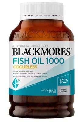 Blackmores Fish Oil 1000 mg Odourless (400 Capsules) (Exp 08/2028)