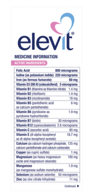 Elevit Pre-Conception &amp; Pregnancy (100 Tablets) Exp 7/28