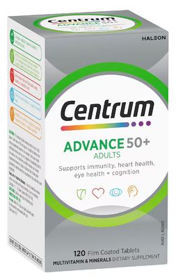 Centrum Advance 50+ Adults Multivitamin (120 Tablets)