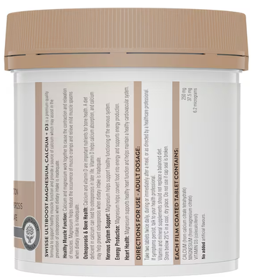 Swisse Ultiboost Magnesium Calcium + D3 (180 Tablets)