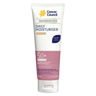 Cancer Council Face Day Wear Moisturiser Matte SPF 50+ Light Tint 75mL (Exp 11/2027)