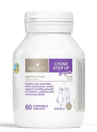 Bioisland Lysine Step Up Up for Youth (60 Chewable Tablets)