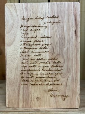 Engraved Recipe Cutting Board
