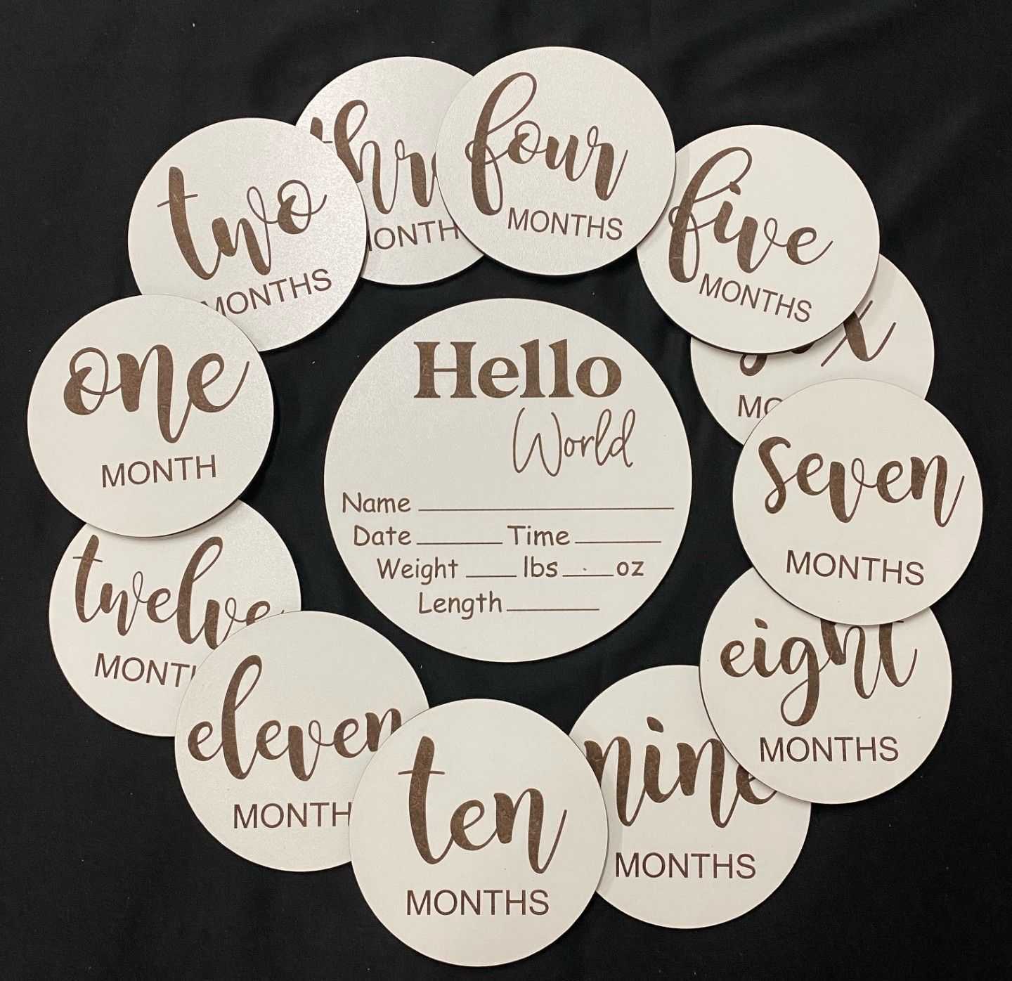 Keepsake Milestone Rounds: Laser‑Engraved Wooden Baby Set