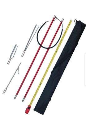 5ft 2 Pc Hawaiian Sling Spearfishing Pole Fiberglass w/ 3 Spear Tips &amp; Carry Case