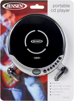 Jensen CD-60R Personal CD Player - 60 Second Anti-Skip - FM Radio