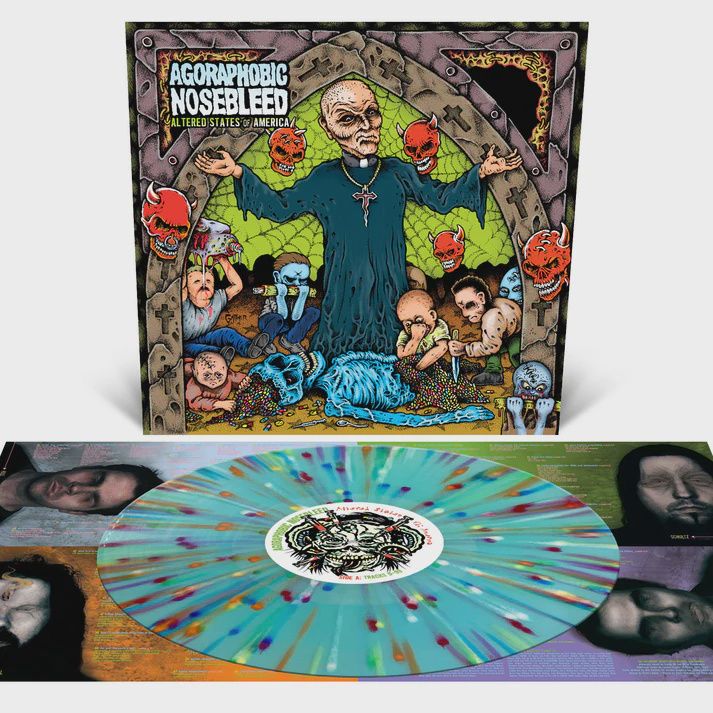 Agoraphobic Nosebleed - Altered States of America - Heavy Metal - Electric Blue with Rainbow Splatter