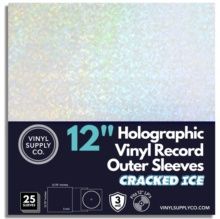 HOLOGRAPHIC VINYL RECORD OUTER SLEEVES [Cracked Ice] – 12.75 X 12.75 – 3 MIL