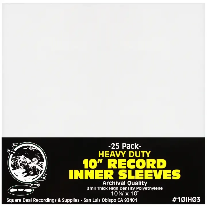 10" Lp Inner Sleeve - High Density Polyethylene 25pk - Heavy Duty