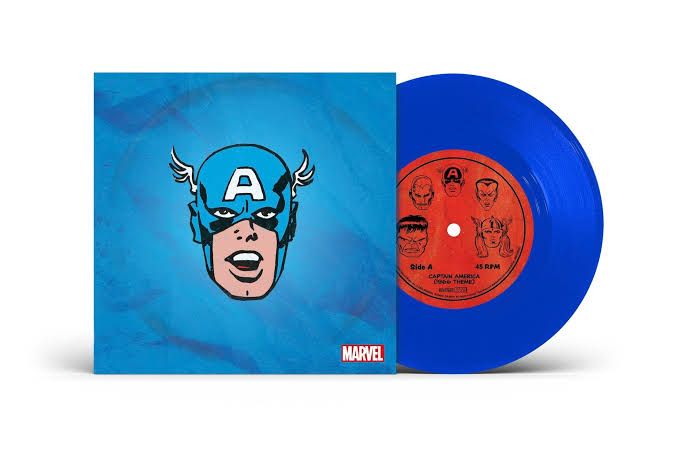 Marvel Chorus - Captain America (1966 Theme) / Merry Marvel Marching Society - 7 Inch - Blue Vinyl - Soundtrack