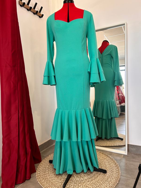 Vestido escote corazón VERDE AGUA