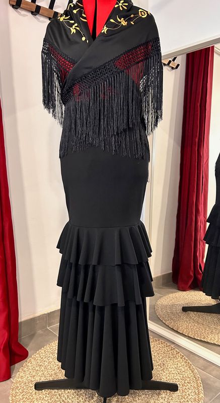 Falda 2 volantes NEGRO