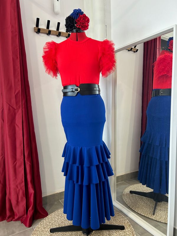 Falda 2 volantes AZUL KLEIN