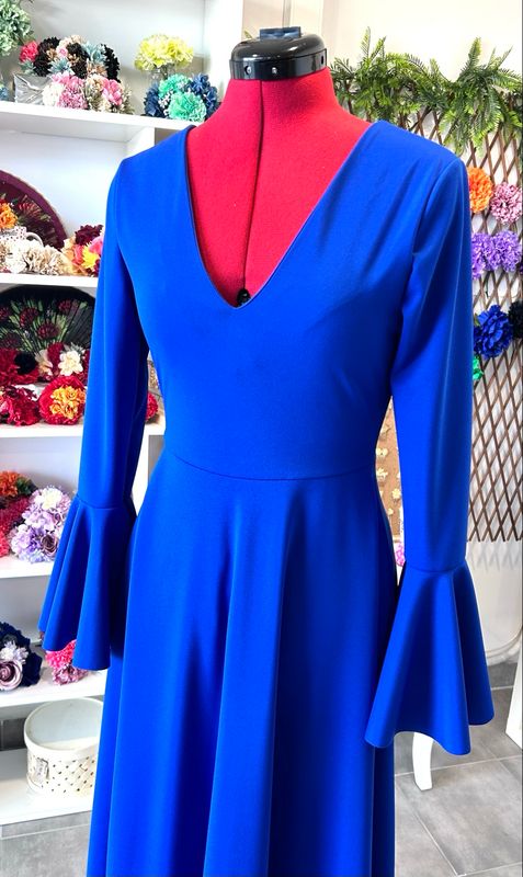 Bata flamenca 1 volante AZUL KLEIN