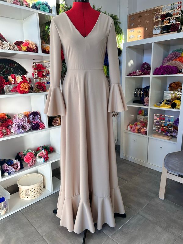 Bata flamenca 1 volante BEIGE