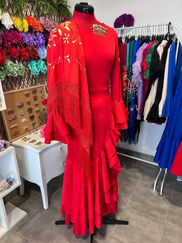 Vestido abertura delantero ROJO