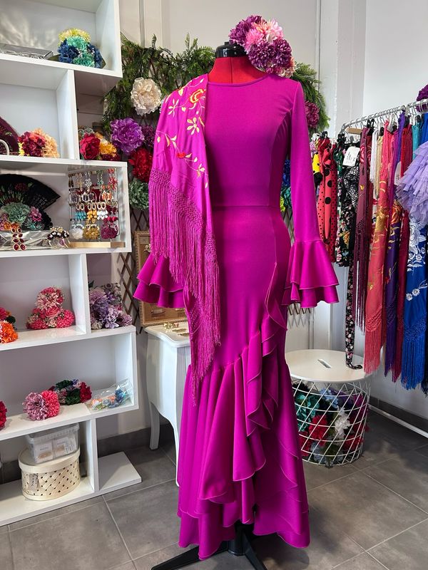 Vestido abertura delantero FUCSIA