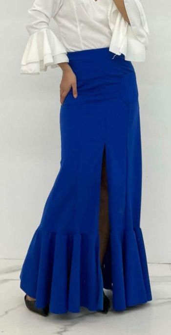 Falda abierta bolsillos AZUL KLEIN