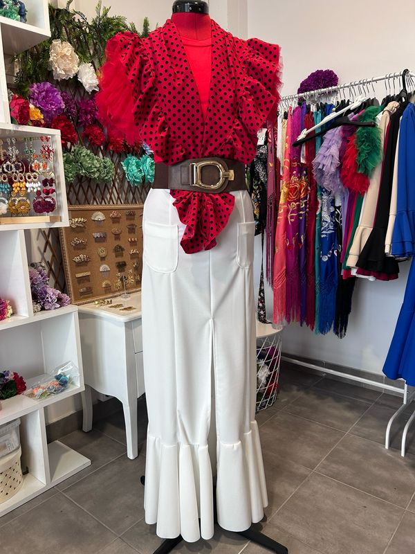 Falda abierta bolsillos BLANCO