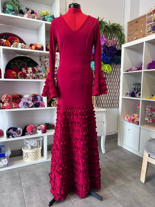 Vestido multicarruchas BURDEOS